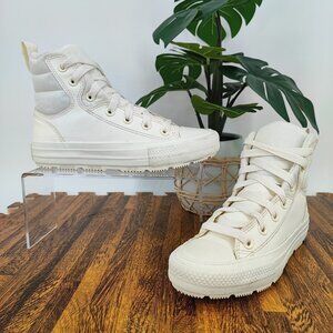 Converse Women's Chuck Taylor All Star Sz 5.5 White Fleece Sneakers 171428C